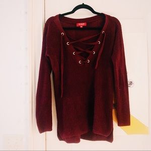 GUESS RED LACED SWEATER